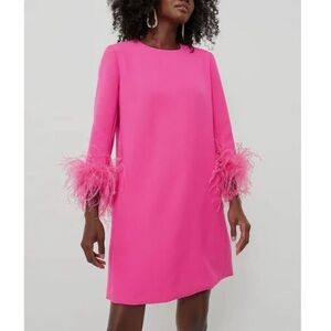 Tuckernuck Mod Mary Dress Hot Pink Feather Size Small